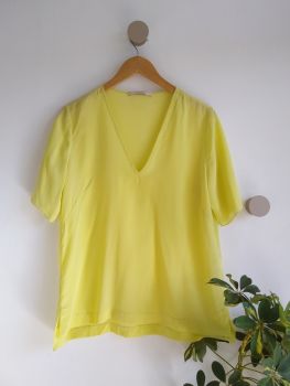 T-shirt em seda amarelo lima Animale 