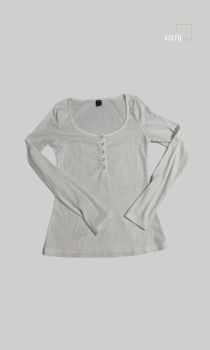 Blusa de Manga Longa Branca