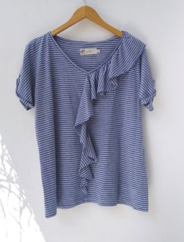 Blusa listrada babados Rubinella - GG