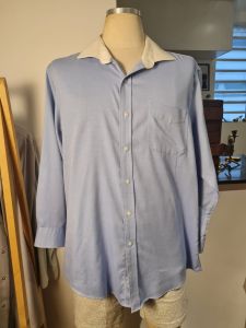 Camisa azul com gola branca Ralph Lauren