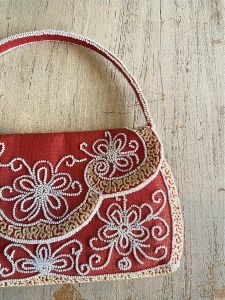 Bolsa Clutch Vermelha Bordada