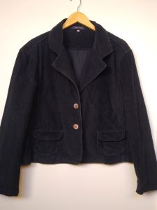 Blazer de veludo preto Corpo e Alma - G