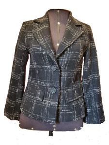 Blazer de lã preto Shoulder