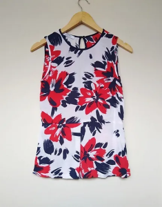 Blusa floral sem mangas Mango