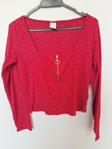 Blusa com zíper rosa 