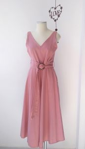 Vestido blush rodado